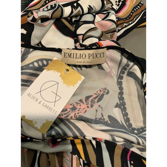 Emilio Pucci Multicolor Grasshopper Sleeveless V-Neck Dress Size 12 (US) 46 (IT) - Picture 7 of 7